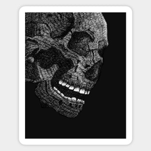 Hand Drawn Skull Print Art Magnet